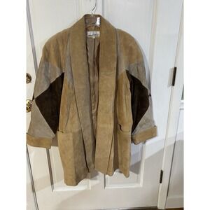 Vintage miltrani Patch Leather Long Coat Medium